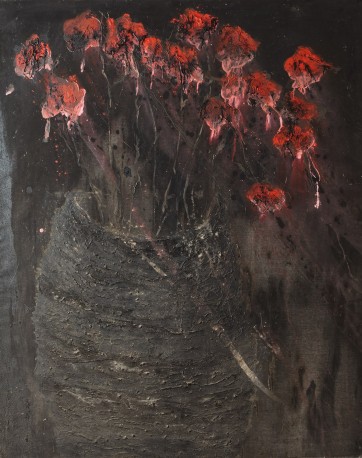 BADAIRE Jean-Gilles - Vase aux fleurs rouges (mars 2012) - BADAIRE_JEAN-GILLES_125