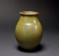 Vase oblong vert-bronze brillant