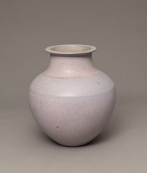 DEBLANDER Robert - Vase rond rosé col méplat (années 80-90)