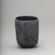 Chawan noir mat gravé